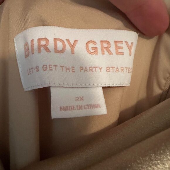 Birdy Grey Lydia Maxi Dress Shiny Gold Cowl Neck Mermaid Skirt Gown - NWT - 2X - Picture 8 of 9